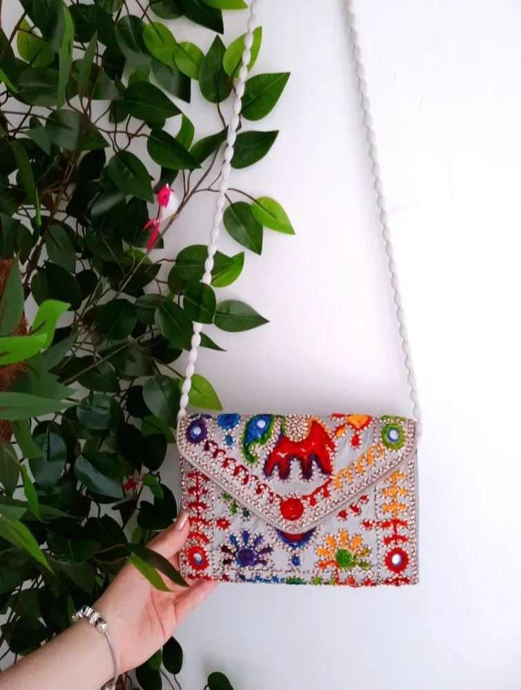 bolsa indiana bordada tiracolo original