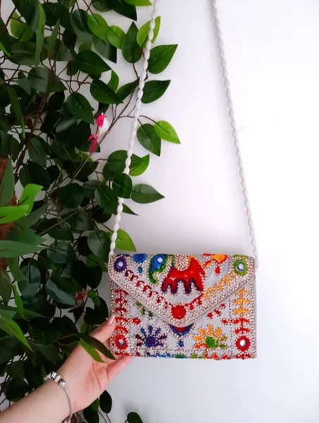 bolsa indiana bordada tiracolo original