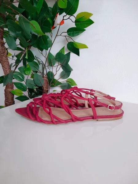 sandália nobuck fuscia arezzo 39