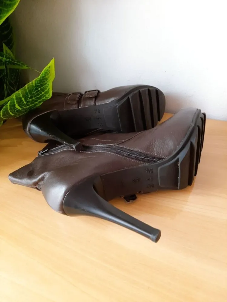 bota couro legítimo marrom 38