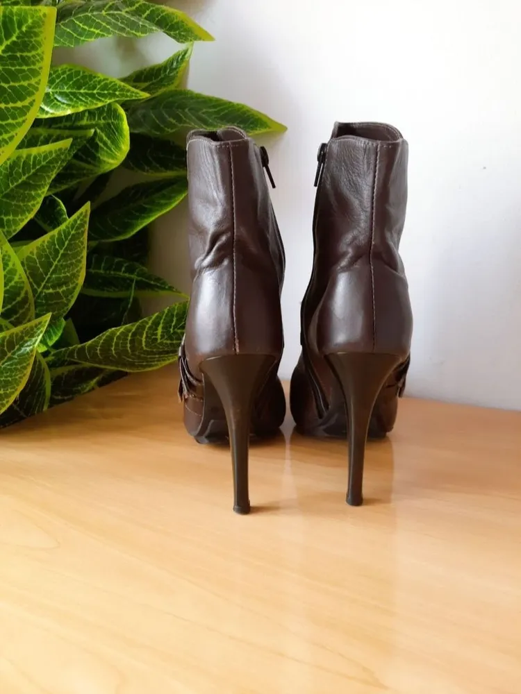 bota couro legítimo marrom 38