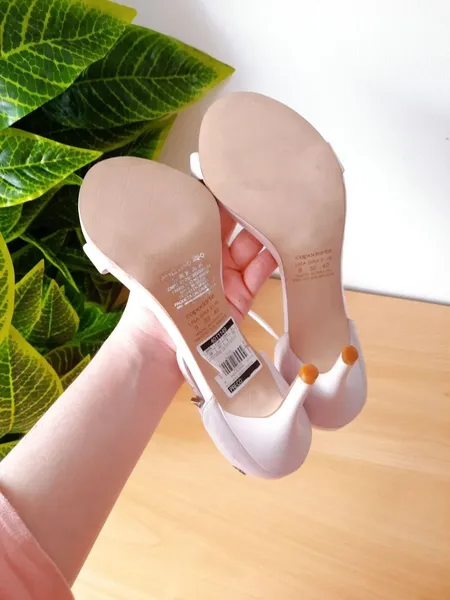 sandália capodarte salto fino rosa claro 38
