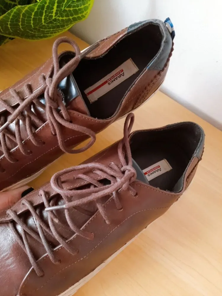 tênis masculino couro legítimo marrom aramis 39