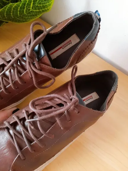 tênis masculino couro legítimo marrom aramis 39