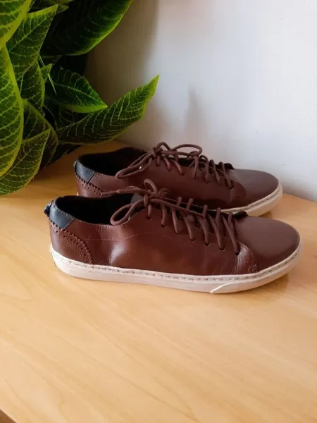 tênis masculino couro legítimo marrom aramis 39