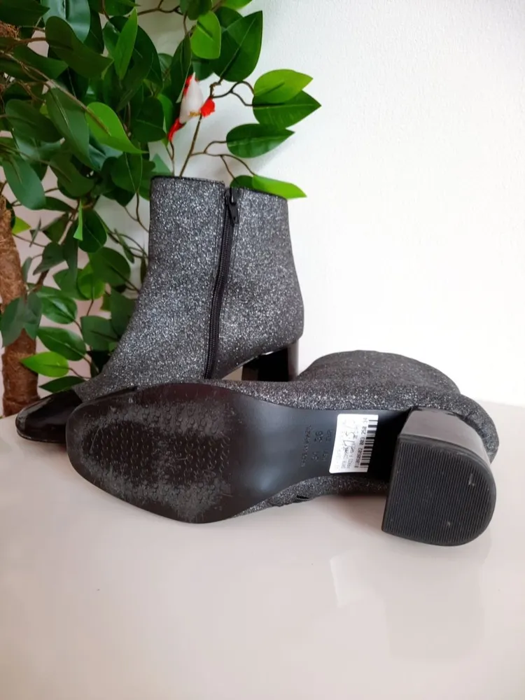 bota cano curto preto com brilho corello 34