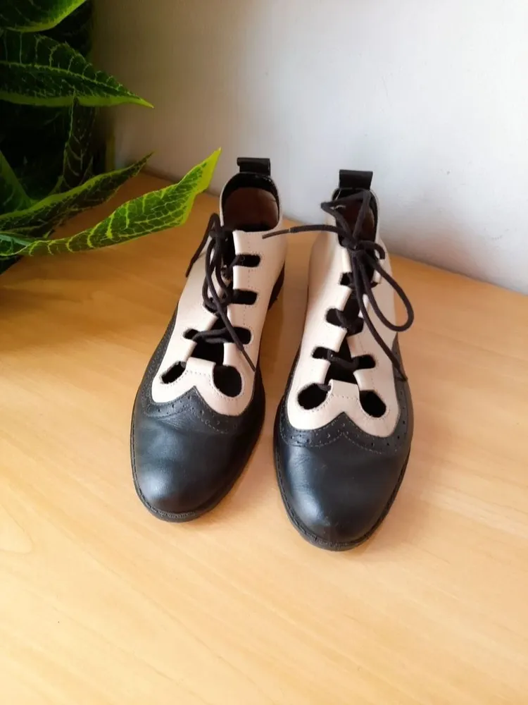 sapato oxford retrô couro legítimo bicolor 35 azzuli