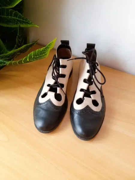 sapato oxford retrô couro legítimo bicolor 35 azzuli