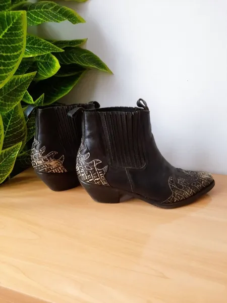 bota couro legítimo preta country wrangler 41