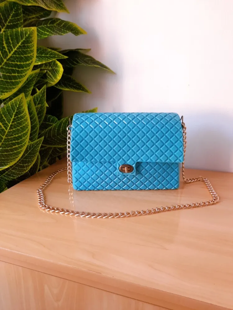 bolsa tiracolo emborrachado azul