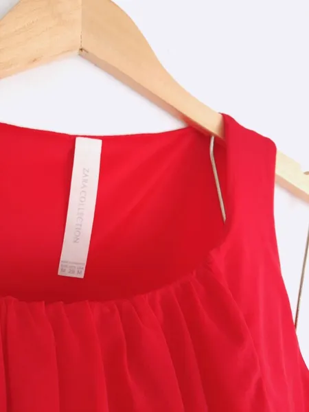 vestido vermelho drapeado zara
