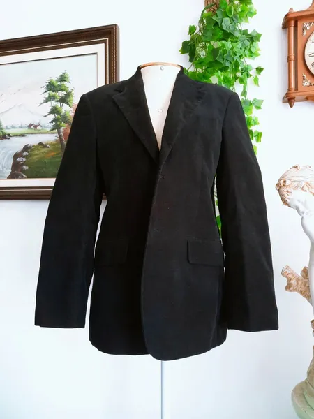 blazer alfaiataria veludo cotelê preto luigi bertolli