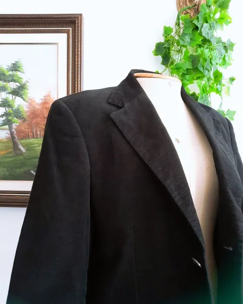 blazer alfaiataria veludo cotelê preto luigi bertolli