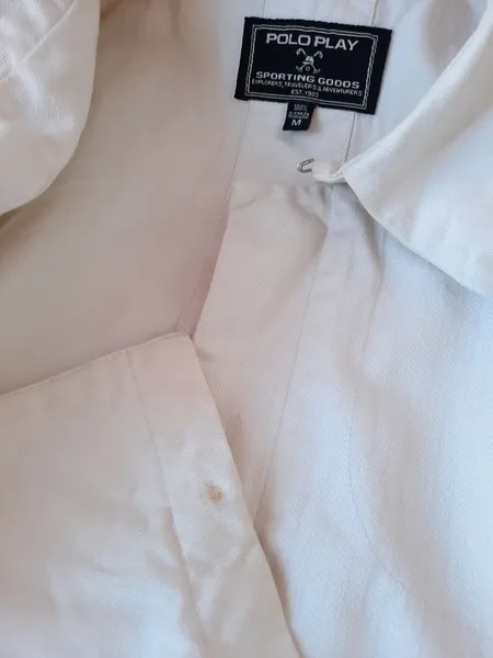 jaqueta alongada off white sarja grossa polo play