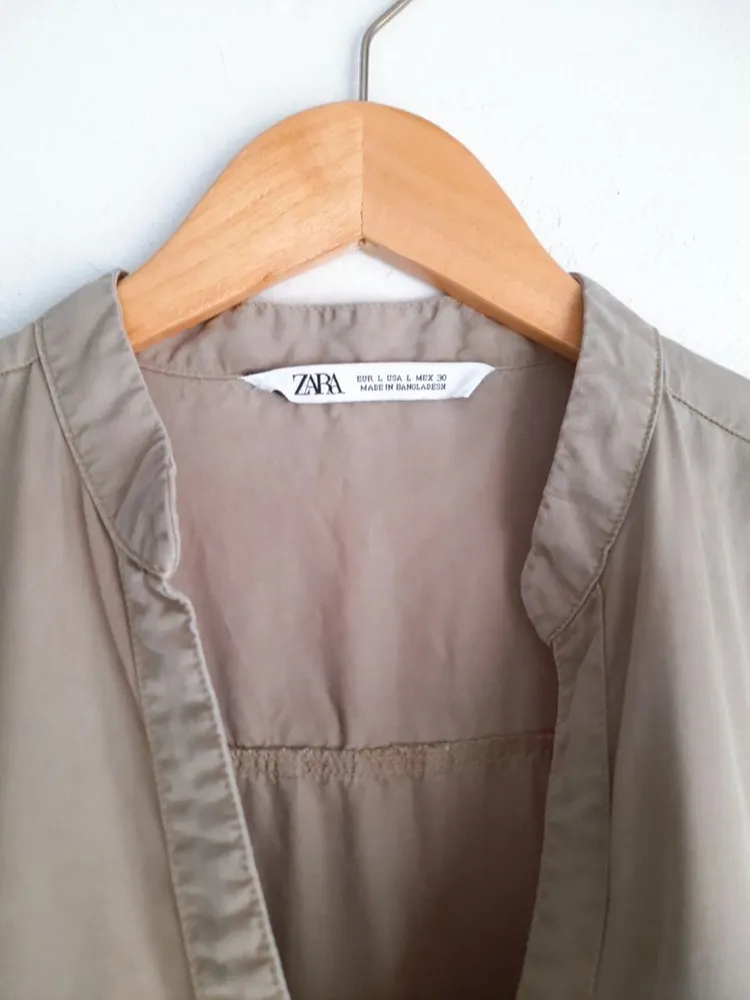 vestido chemise verde olivia liocel zara
