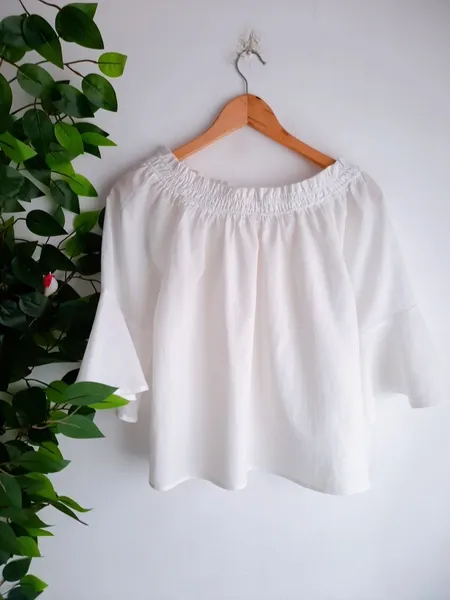 blusa ciganinha branca ombro a ombro