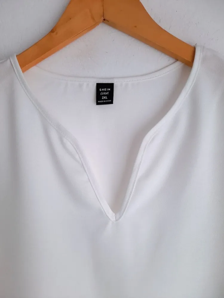 blusa branca shein curve gg