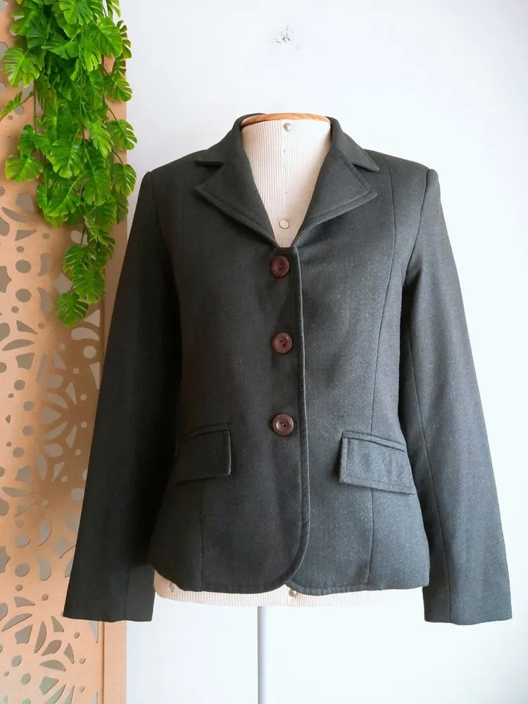 blazer alfaiataria social cinza simulassão