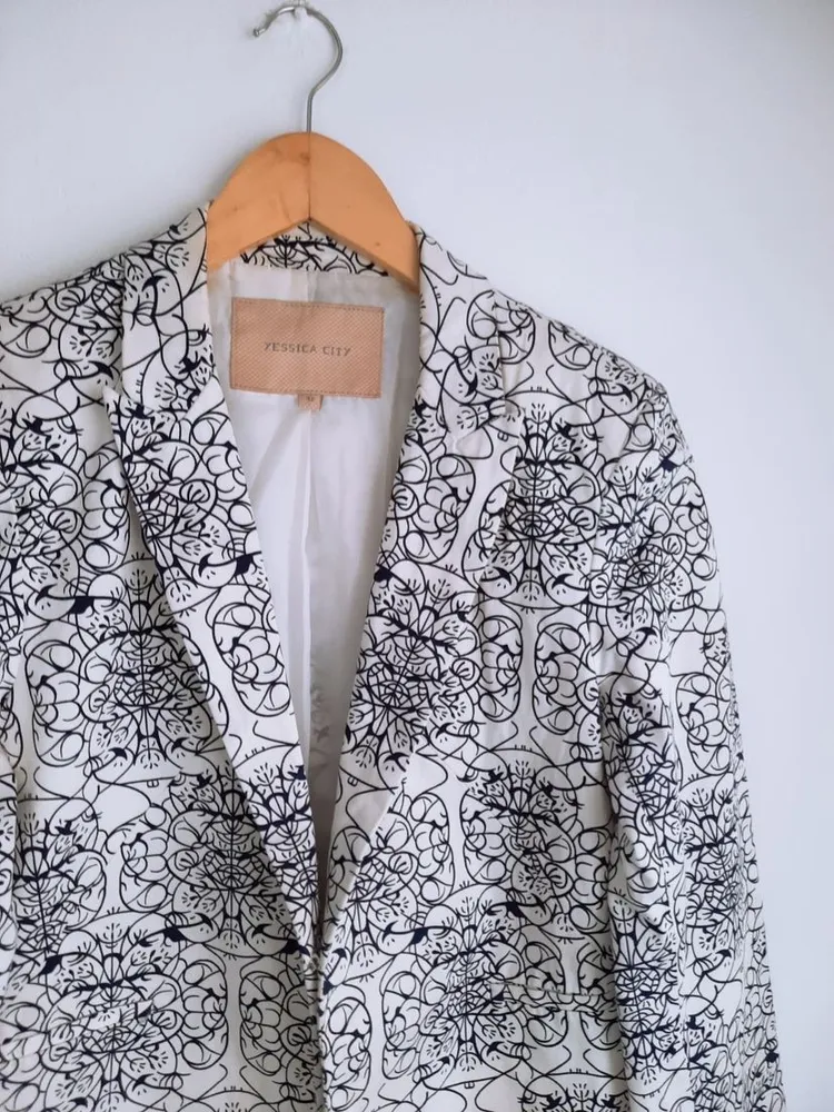 blazer social alfaiataria estampado yessica city