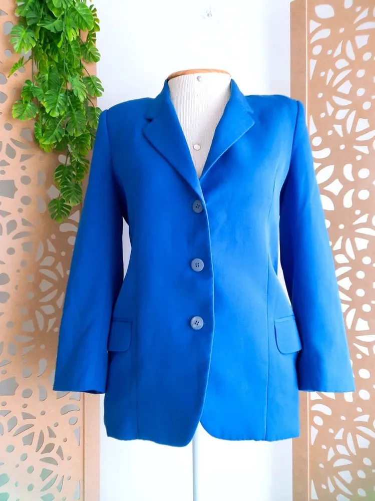 blazer social alfaiataria alongada azul