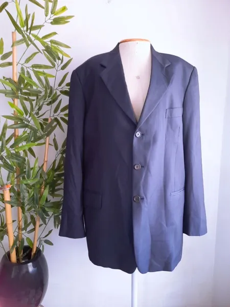 blazer social masculino de lã azul crawford