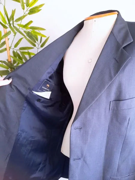 blazer social masculino de lã azul crawford