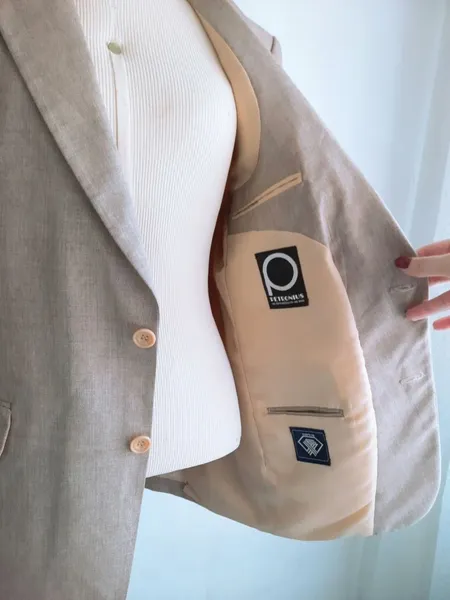 blazer social masculino social bege petronius