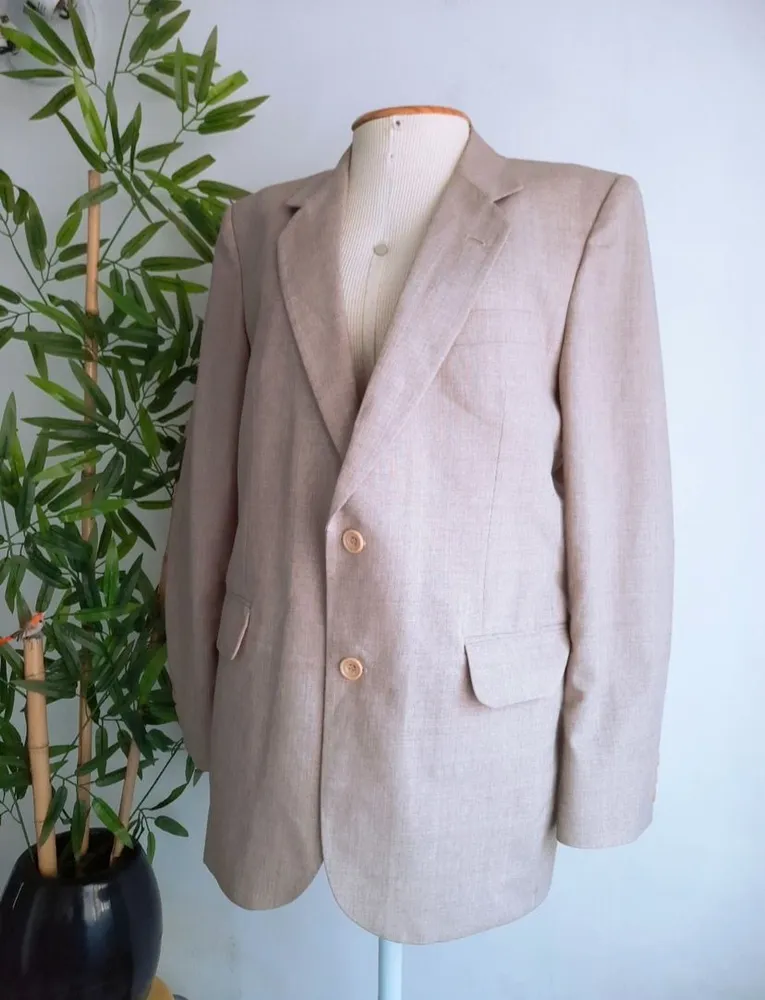 blazer social masculino social bege petronius