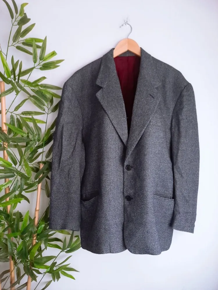 blazer cinza mesclado masculino