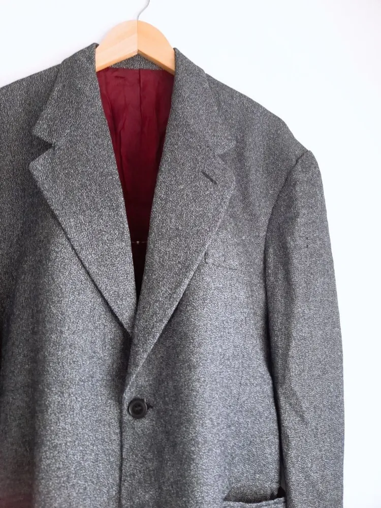 blazer cinza mesclado masculino