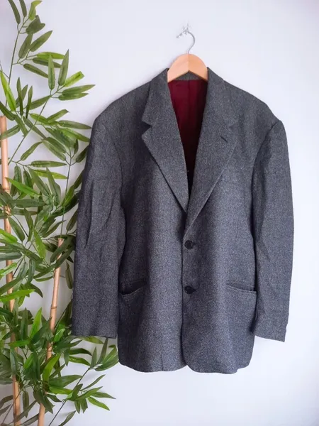 blazer cinza mesclado masculino