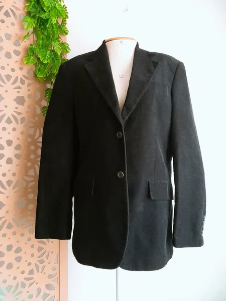 blazer alongado veludo cotelê preto luigi bertolli