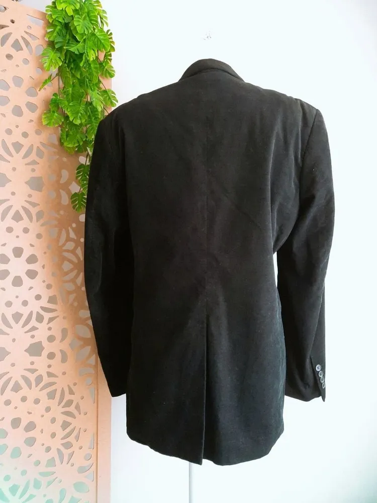 blazer alongado veludo cotelê preto luigi bertolli