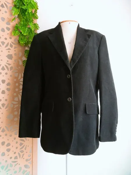 blazer alongado veludo cotelê preto luigi bertolli