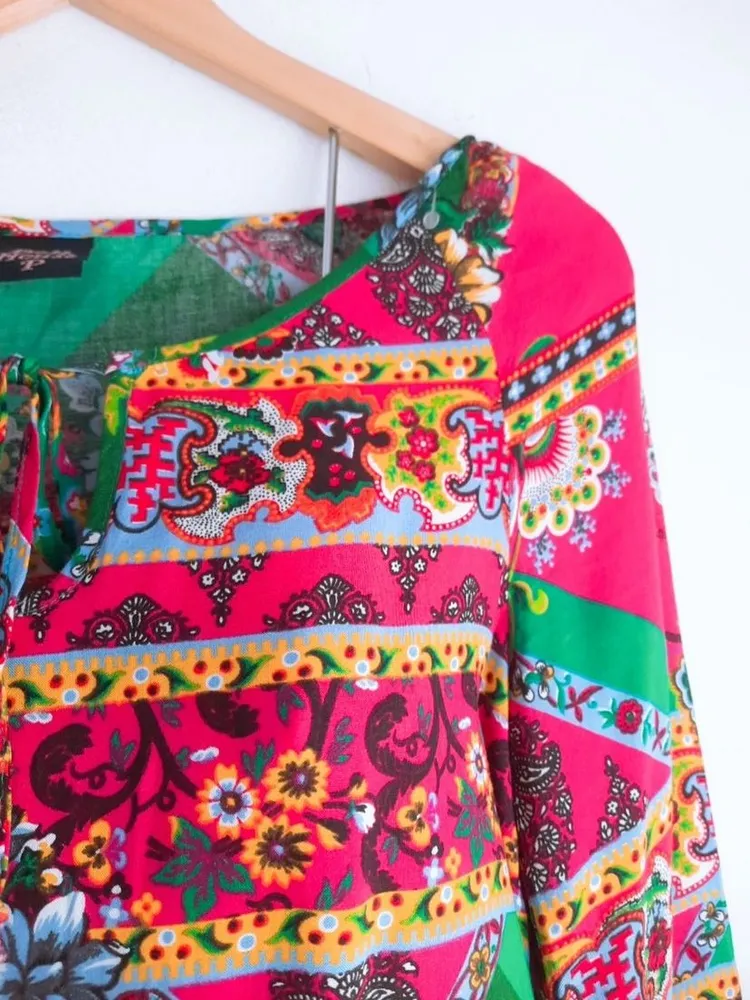 vestido estampado étnico indiano p