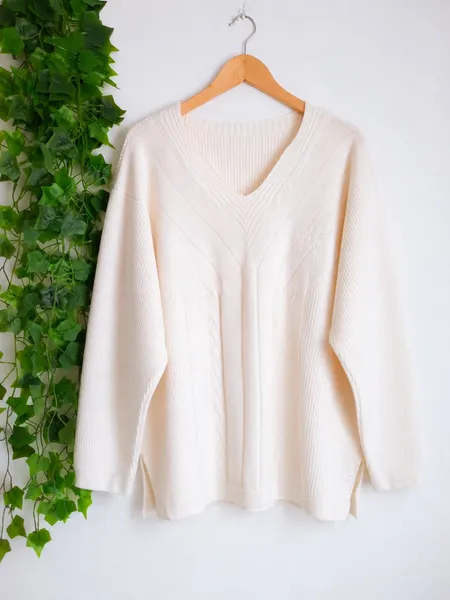 suéter de tricô feminino branco g