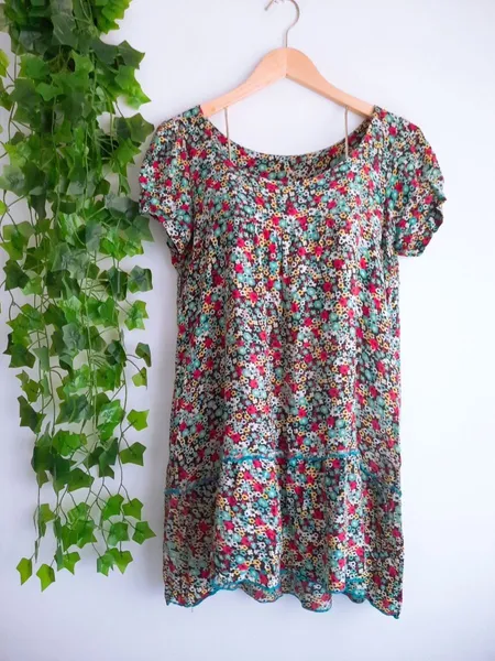 vestido floral soltinho viscose p