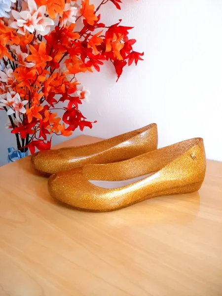 sapatilha melissa ultragirl basic glitter dourada 37