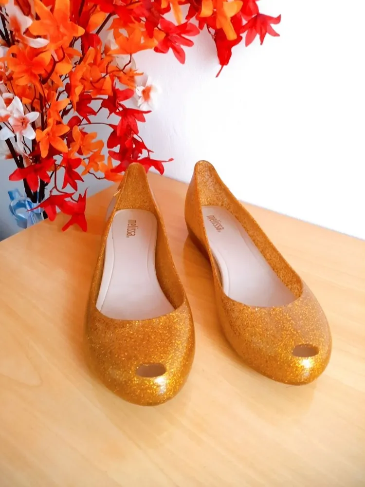 sapatilha melissa ultragirl basic glitter dourada 37