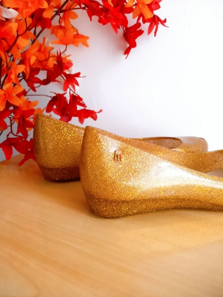sapatilha melissa ultragirl basic glitter dourada 37