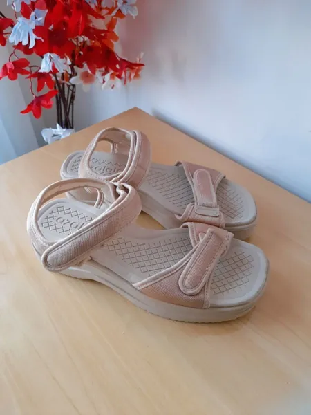 sandália papete bege azaleia 35