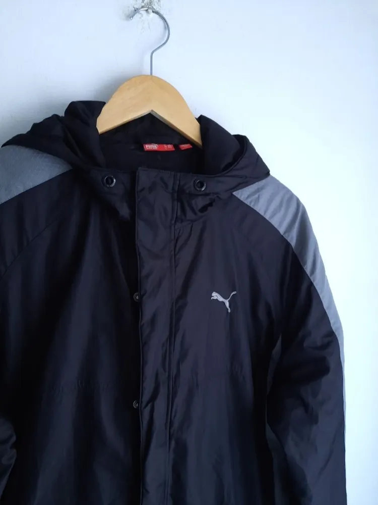 jaqueta masculina preta com cinza puma original