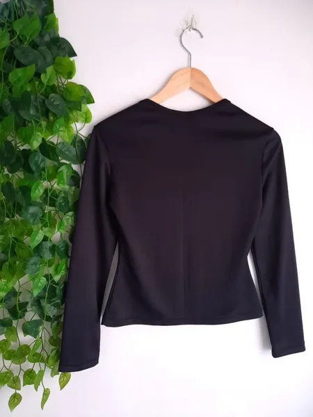 blusa preta manga longa p