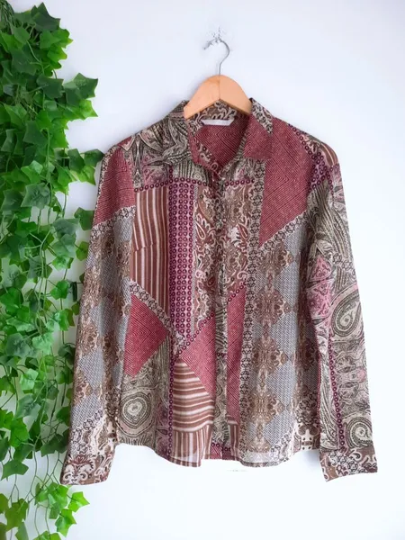 camisa estampada romana feminina 38
