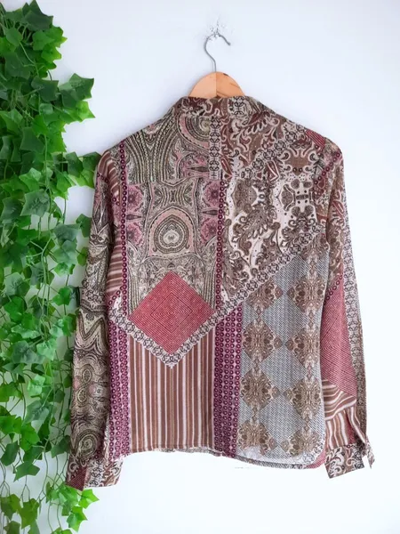 camisa estampada romana feminina 38