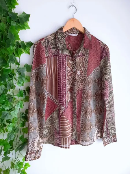 camisa estampada romana feminina 38
