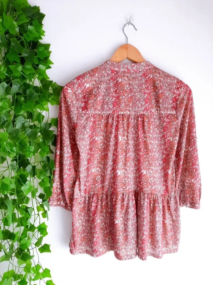 camisa floral estampada rosa marfinno