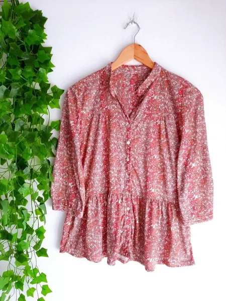 camisa floral estampada rosa marfinno