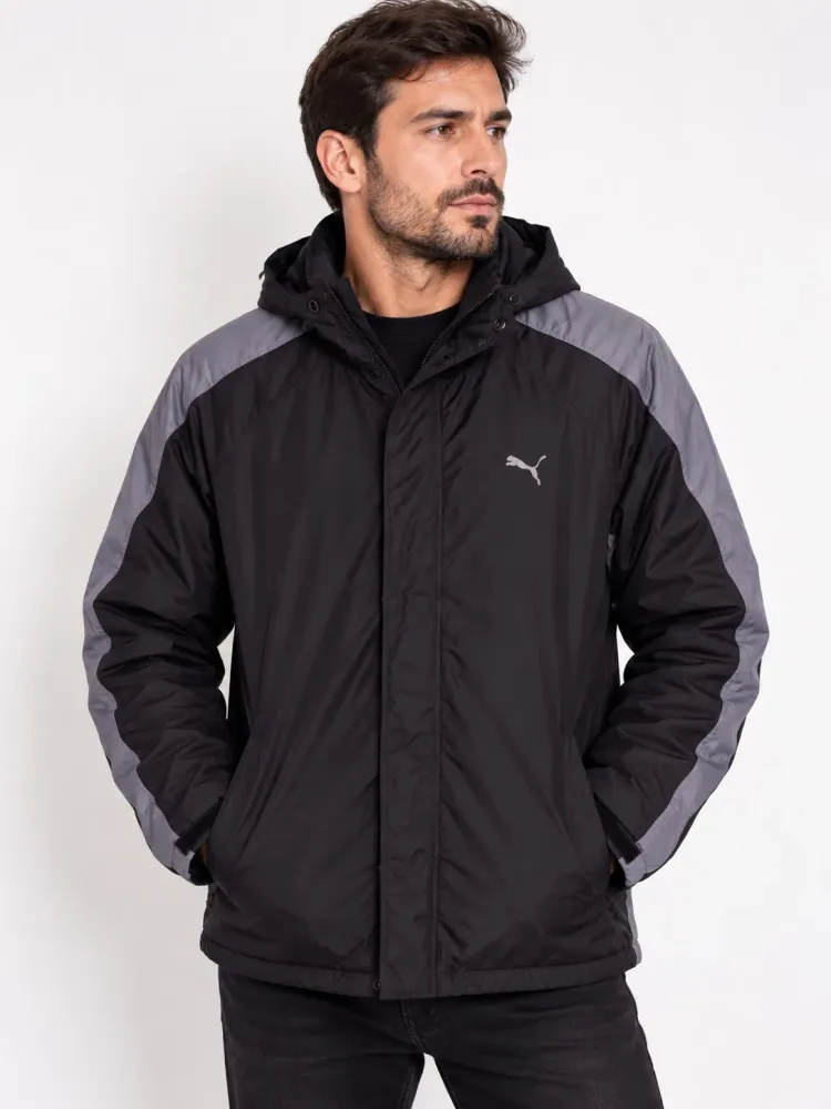 jaqueta masculina preta com cinza puma original