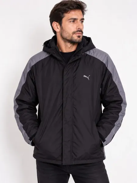 jaqueta masculina preta com cinza puma original